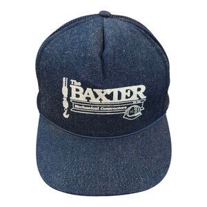 Baxter Mechanical Contractors Mesh Snapback Cap Vintage 80s Trucker Foam Hat